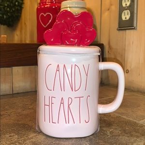 Rae Dunn “Candy Hearts” Mug & Lid